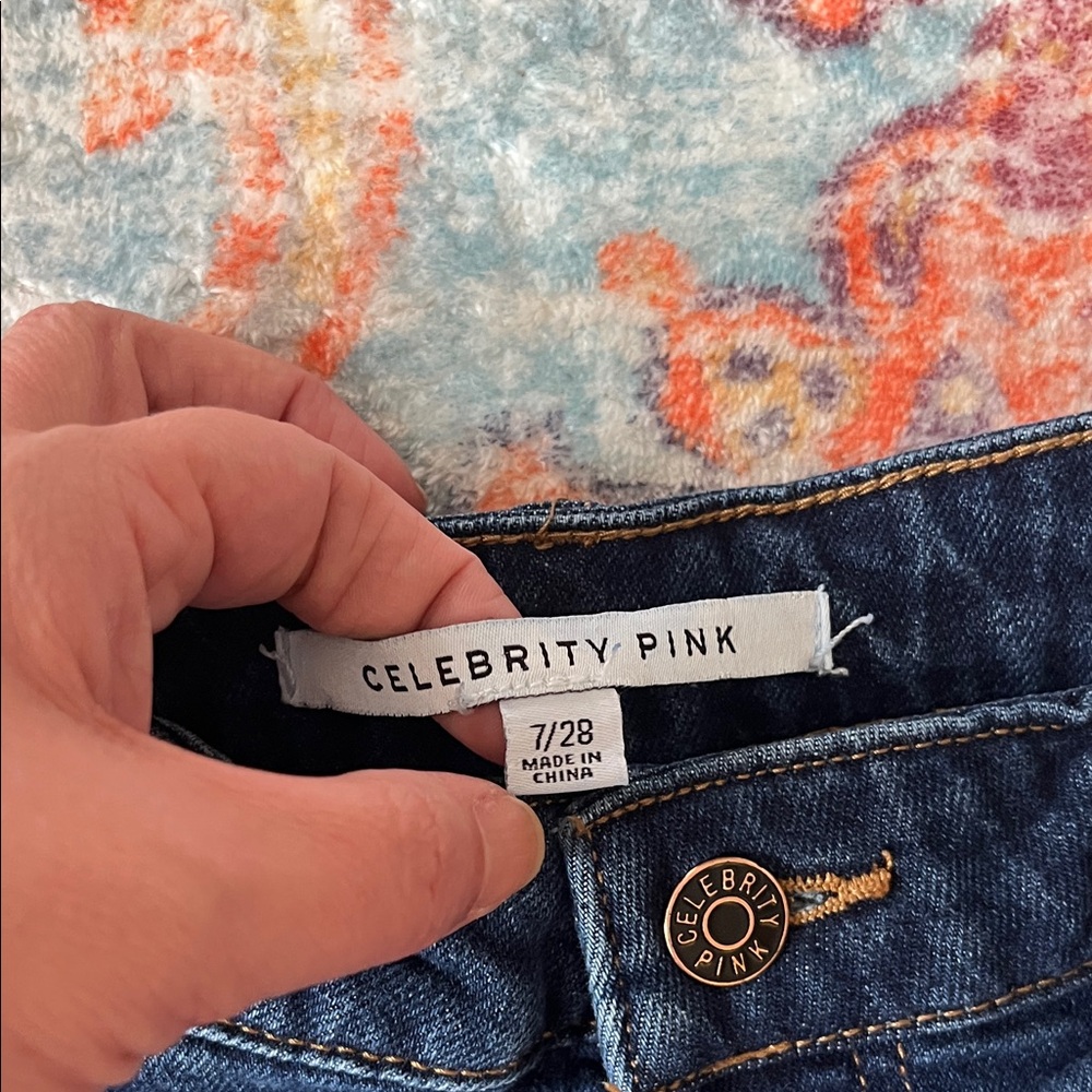 Celebrity Pink Women’s Dark Blue Relaxed Jeans - Picture 2 of 4